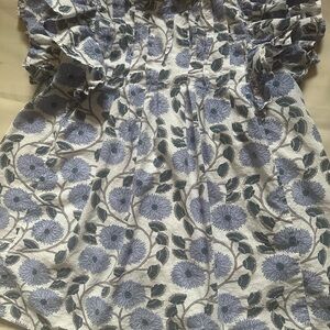 Victoria Dunn Blue Ruched Off-the-Shoulder Sundress